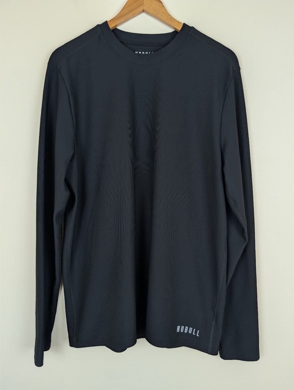 Nobull Men's Long Sleeve Waffle Tee - Black size XL